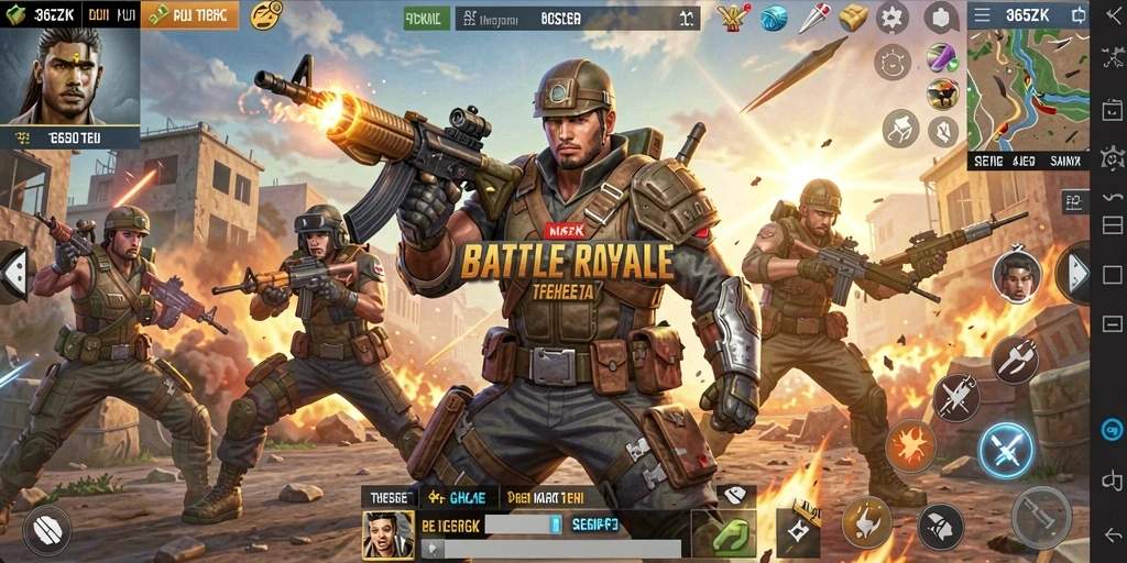Gameplay 365ZK dengan pertarungan seru di arena Battle Royale.