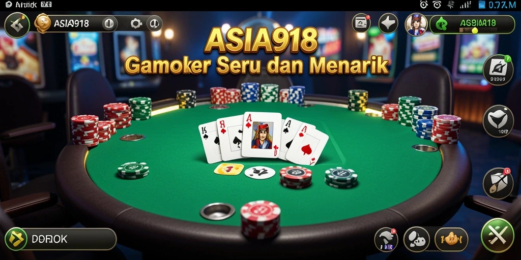 Menampilkan gameplay seru dari ASIA918 dengan tabel poker yang dinamis.