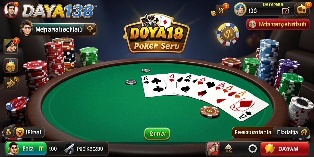 Tampilan permainan poker yang mendebarkan di DAYA138.