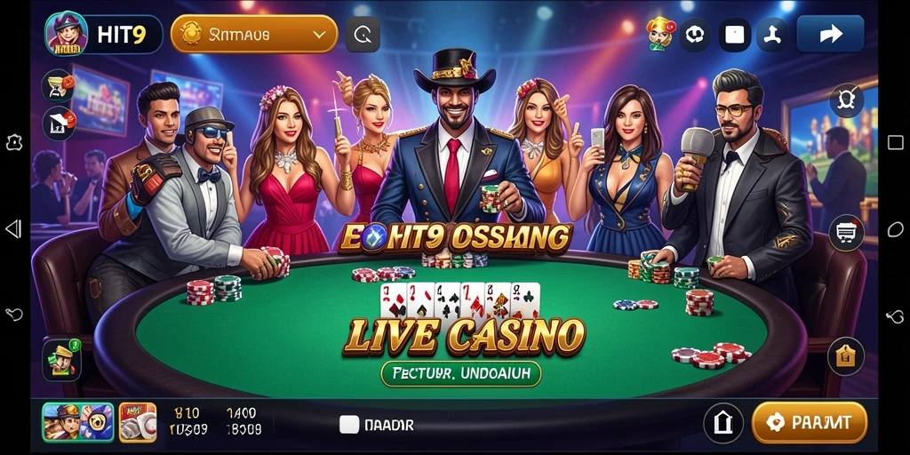 Tampilan bermain Live Casino yang mendebarkan dan interaktif di HIT9.