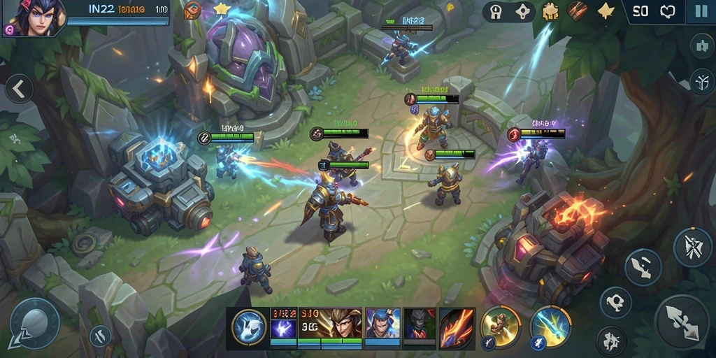 Screenshot utama IN22 menunjukkan aksi seru gameplay strategi.