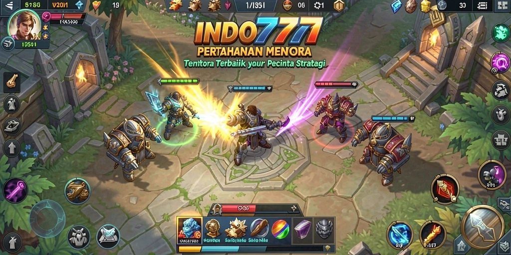 Tampilan gameplay <strong>INDO777</strong> yang menarik dalam Tower Defense.