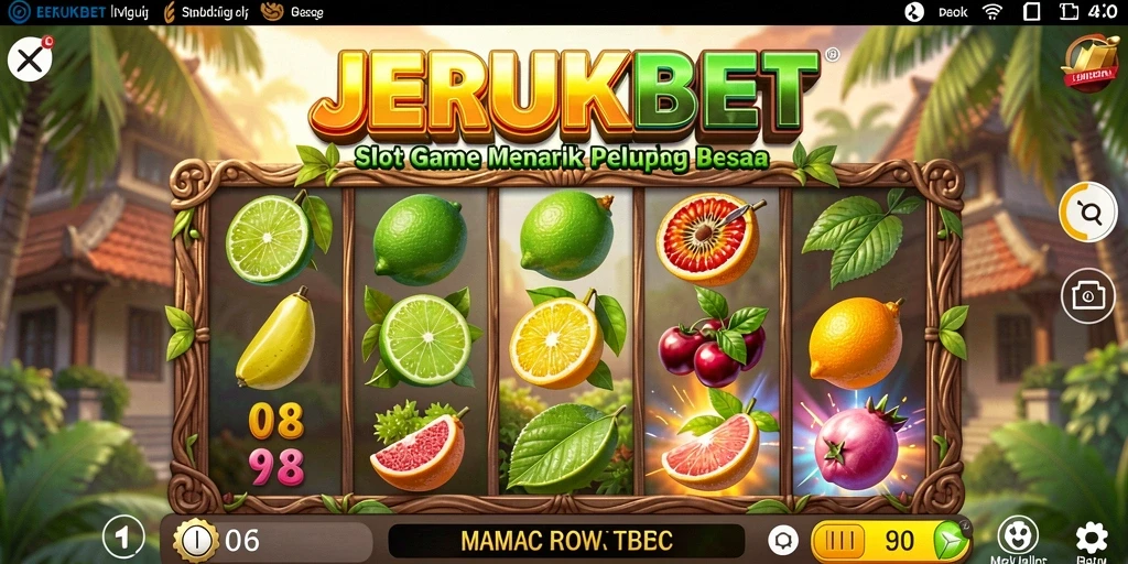 Screenshot utama JERUKBET menampilkan gameplay Slot yang seru.