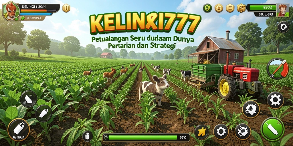 Tangkapan layar KELINCI777 yang menampilkan ladang yang indah dan hewan peliharaan.