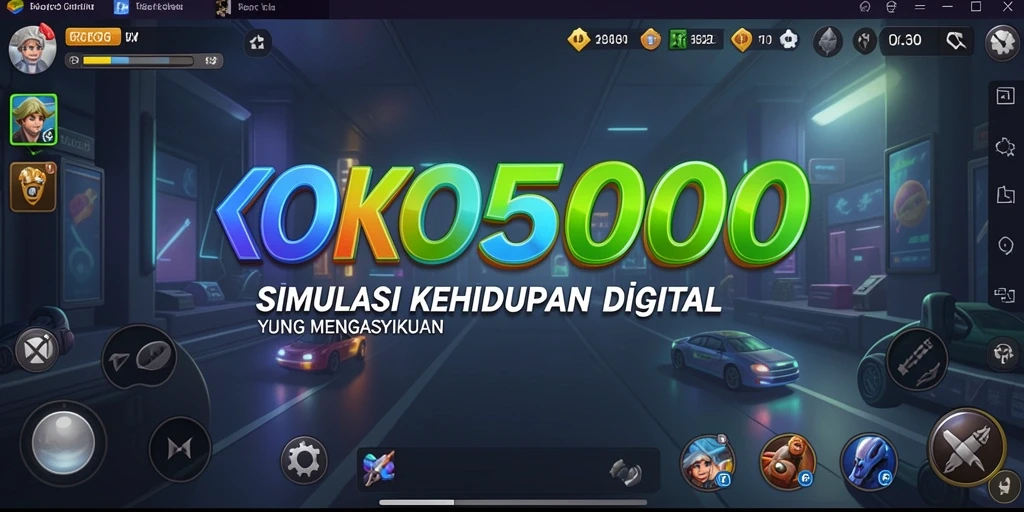 Screenshot gameplay KOKO5000, menampilkan interaksi sosial dan kegiatan menarik.