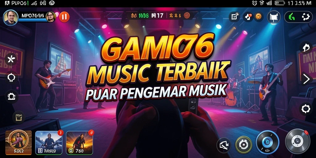 Tangkapan layar MPO76 menunjukkan gameplay seru dengan berbagai lagu.