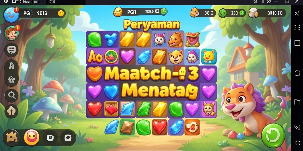 Screenshot gameplay PG11 menampilkan keseruan mencocokkan objek.