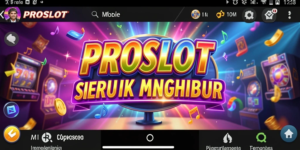Screenshot utama PROSLOT menampilkan gameplay menarik dengan lagu-lagu favorit.