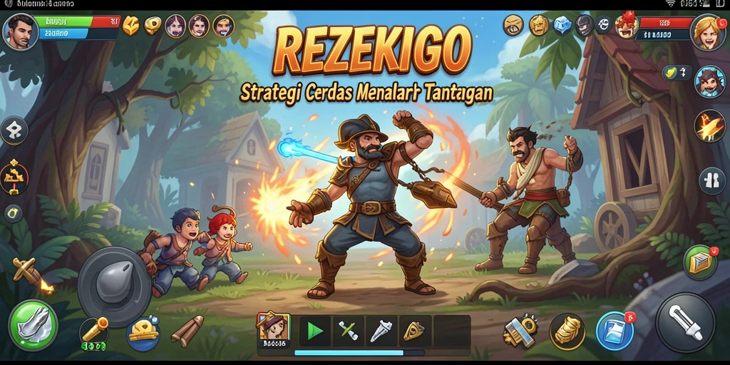 Tangkapan layar gameplay REZEKIGO yang menampilkan strategi cerdas dan perang taktis.