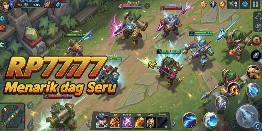 Gameplay seru dan strategi mendebarkan di RP777 MOBA.