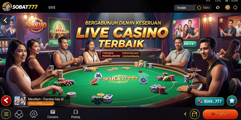 Gambaran menarik dari gameplay Live Casino SOBAT777 yang mendebarkan.