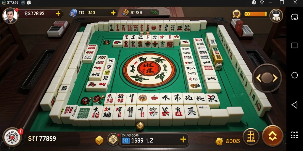 Tampilan gameplay ST789 dengan papan Mahjong yang berwarna-warni.