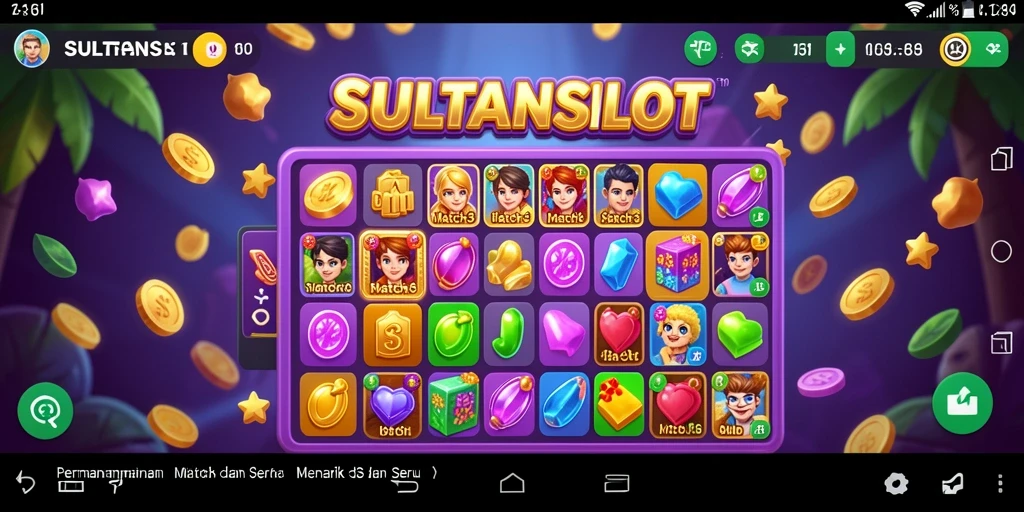 Tangkapan layar gameplay menarik SULTANSLOT dalam aksi mencocokkan elemen.