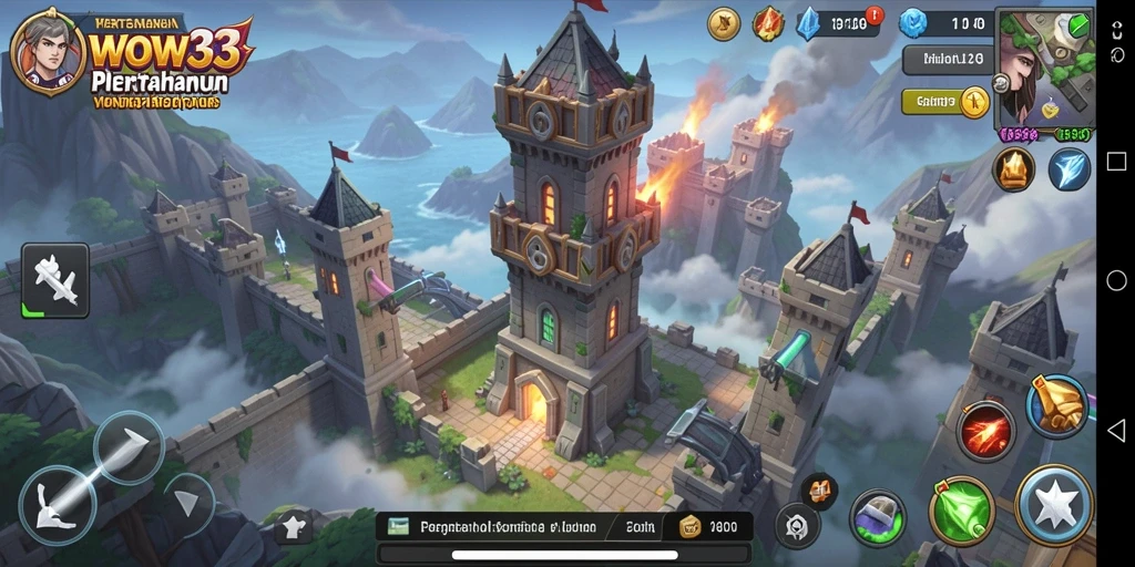 Tampilan gameplay WOW33 yang menegangkan dan penuh strategi Tower Defense.
